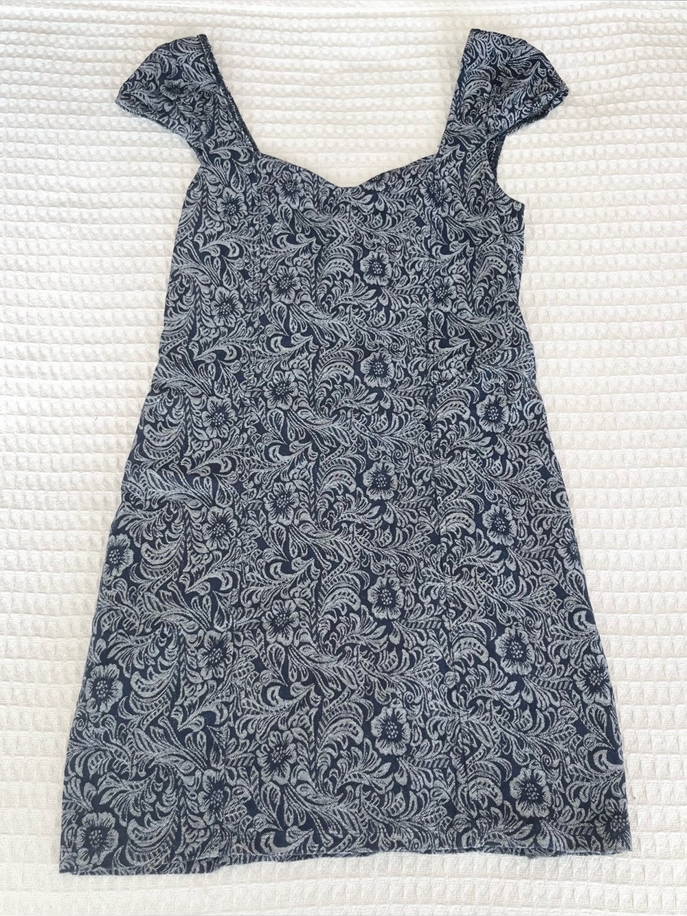 Intimately Free People Navy and White Floral Mini Dress medium